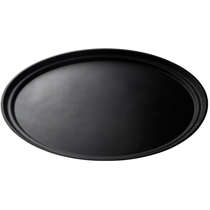 Plateau ovale Camtread rebord bas - antidérapant - 73.5 x 60 cm - Lot de 6 - Cambro - noir 0615402285896_0