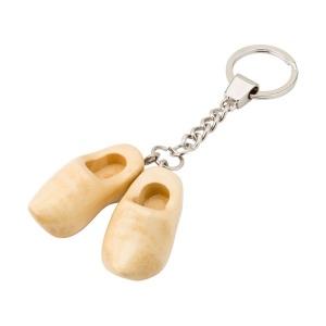 Porte-clés 'Sabots' en bois - 4,1 x 1,5 x 1 cm - Matière : bois et fer - Colisage par 1000_0