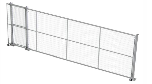 Porte coulissante industrielle / simple vantail / grillagée / 6000 x 2050 mm_0