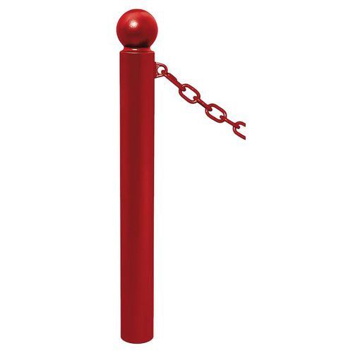 POTELET PROVINCE Ø114 MM CHAINES 1 ANNEAU BOULE ROUGE 3004 - PROCITY