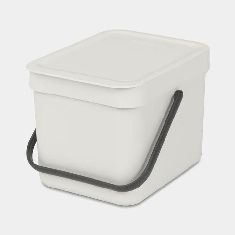 Poubelle à compost Brabantia Sort & Go - 6 litres - Light Grey - XS - Volume XS - Support mural inclus_0