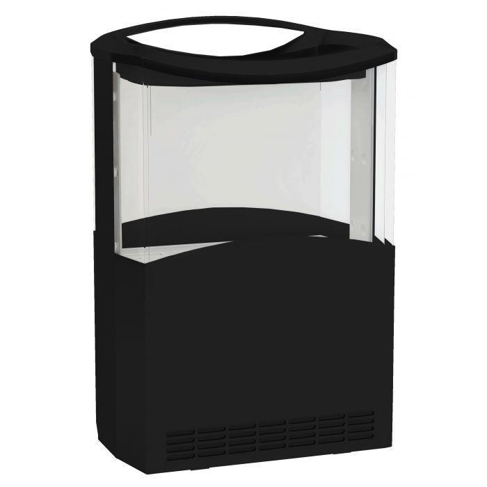 Réfrigérateur noir positif professionnelle avec vitrine ouverte libre service - 110l - 7464.0310_0