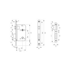 Serrure encastrable à condamnation pour salle de bain et toilette, axe 70mm, bouts ronds, laiton poli verni - THIRARD - doré 3150260072914_0