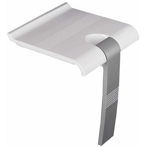 SIÈGE DE DOUCHE RELEVABLE - BLANC/GRIS À BÉQUILLE AUTOMATIQUE - ARSIS PELLET ASC