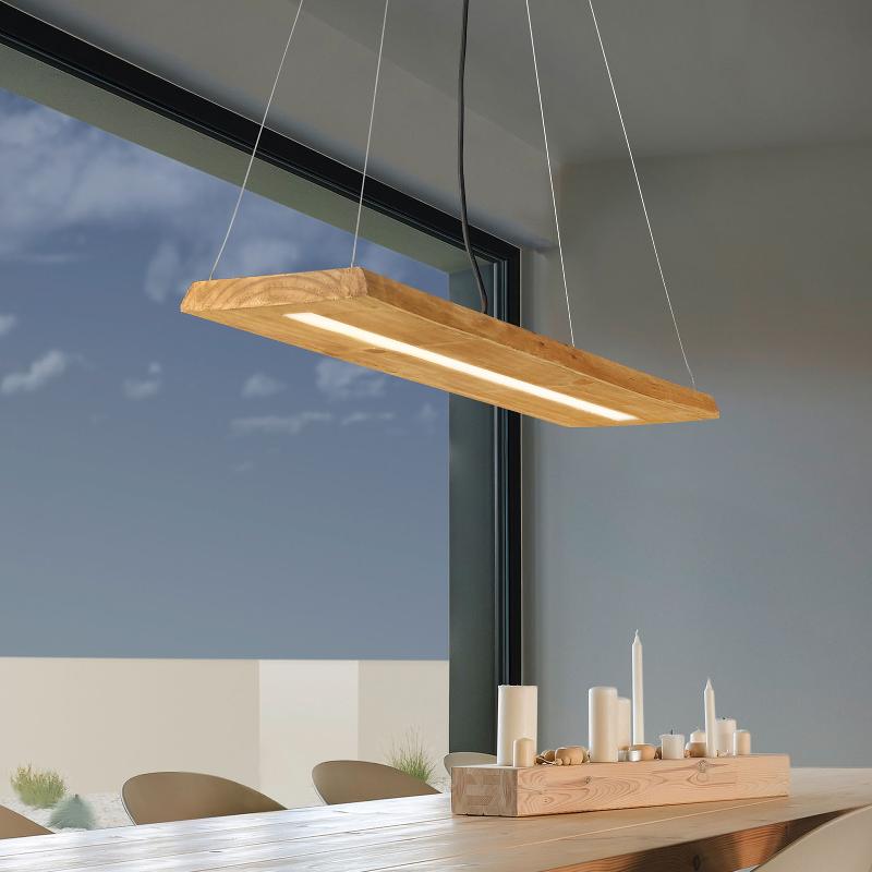 TRIO LIGHTING SUSPENSION LED BRAD EN BOIS