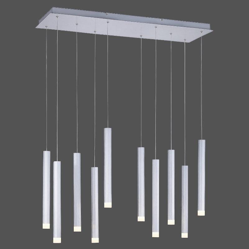 JUST LIGHT. SUSPENSION LED BRUNO À 10 LAMPES, ALUMINIUM