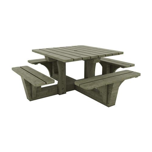 TABLE BANCS BANGOR L 213 X 213 H 75 CM À POSER PIN TRAITÉ MOBEXTAN