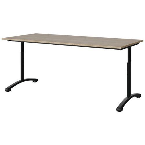 TABLE MALIBU 180X80 T3/T6 DL ST ABS CHÊNE 1146/NOIR 9005 - MANUTAN EXPERT