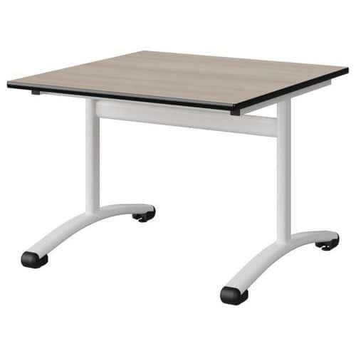 TABLE MALIBU 80X80 T3 DL STRA ACACIA/NOIR BLC 9016