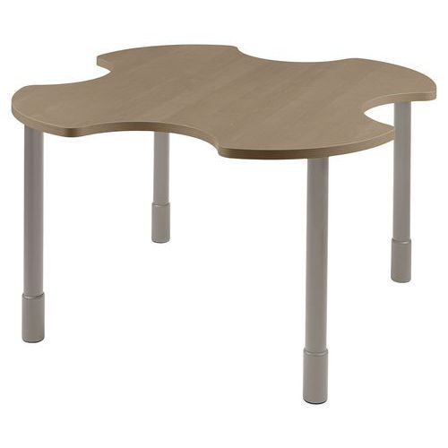 TABLE PMR Ø 140 CM RÉGLABLE STRATIFIÉ - PIERRE DE LUNE/GRIS - SUNSET CREATION