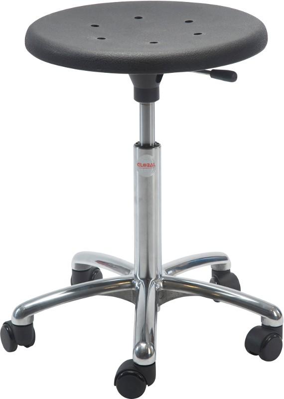 Tabouret de bureau - Sigma Alu - Hauteur d'assise 380/510 mm - Base aluminium - Roulettes easy-rolling - Garantie 5 ans_0