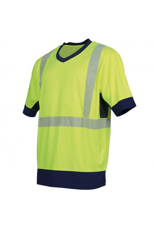 Tee-shirt col V manches courtes Visio haute visibilité classe 2 - TSVCHVVSJNMN-DM04_0