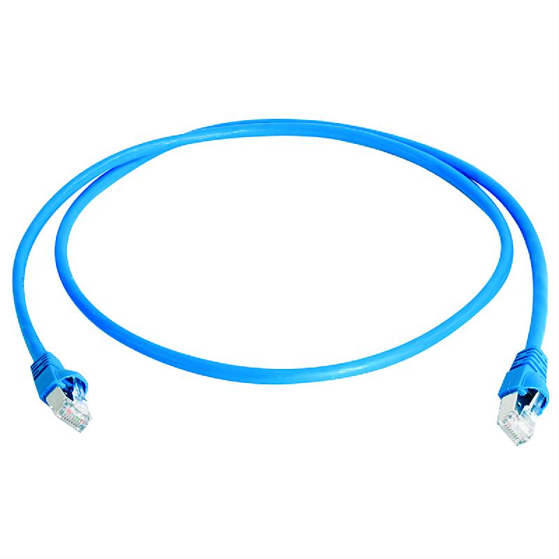 Telegärtner mini cordon s/ftp cat.6a, mp8 fs500, lszh, 1:1 , bleu, 2 m_0