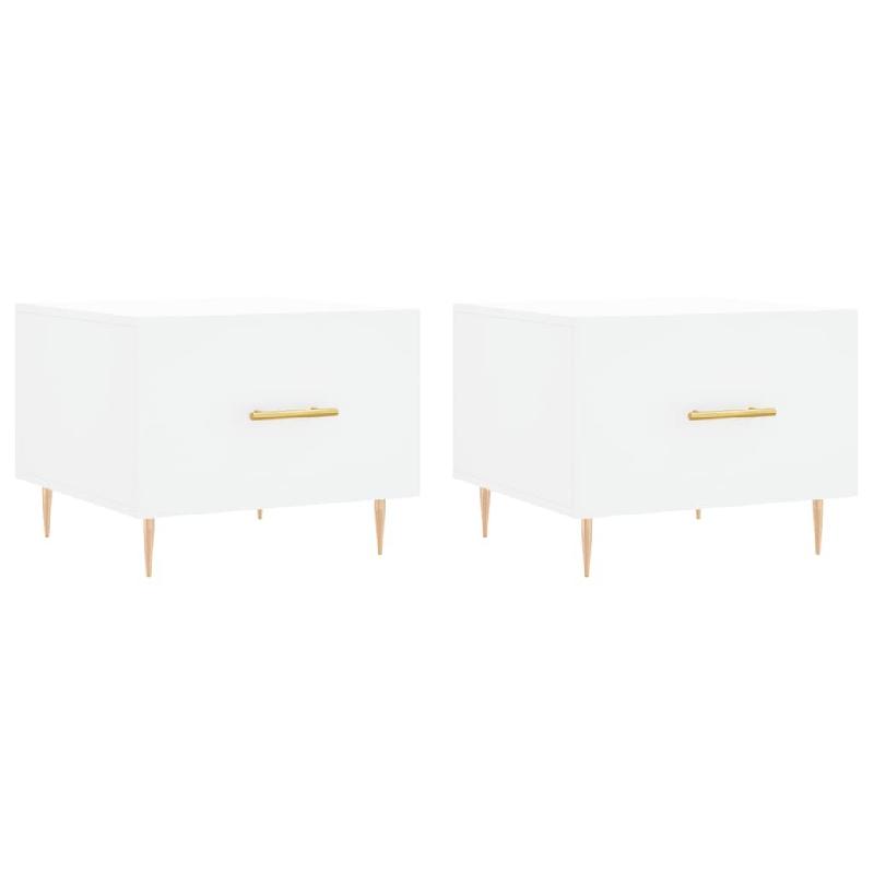 VidaXL Tables basses 2 pcs blanc 50x50x40 cm bois d'ingénierie Modèle Aero Confort Élite - 829365_0