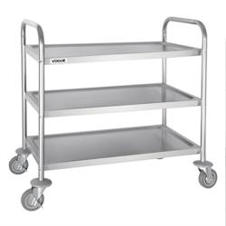 Vogue Chariot de débarrassage 3 étages moyen - inox F994_0