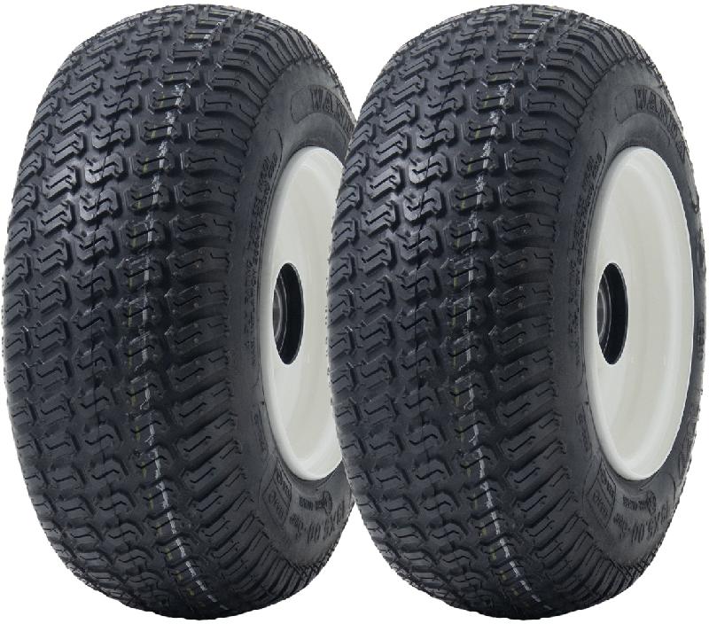 13x5.00-6 Grass Lawnmower Tyres  Rims Wanda P332, 25mm 6205 Bearings (Set of 2)_0