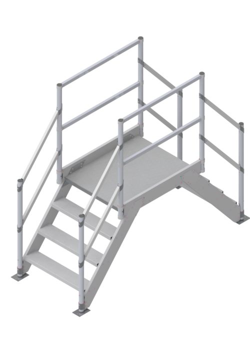 Saut de loup aluminium ULTRALU - caillebotis - inclinaison 50° - hauteur à franchir de 0,33 à 2,53 m_0