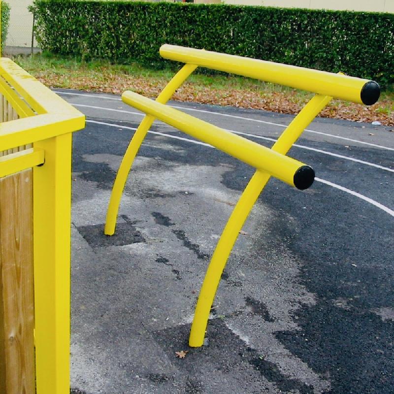 Banc assis-debout - Tube métallique Ø90 mm et Ø60 mm - Acier galvanisé et peint - Hauteur 150 cm - À sceller - Iteuil Sports_0