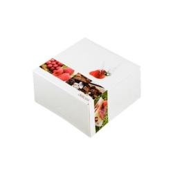 Boîte pâtissière décor Délices 160x160x80mm x275 JORIDEAL - blanc en carton 3519400606189_0