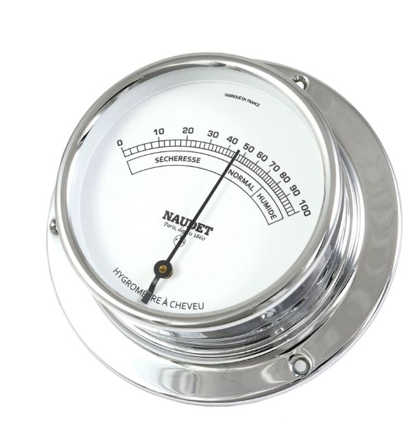 Hygromètre professionnel à cadrans - Naudet - 8cm - mécanisme à cheveu - précision +/-5%_0