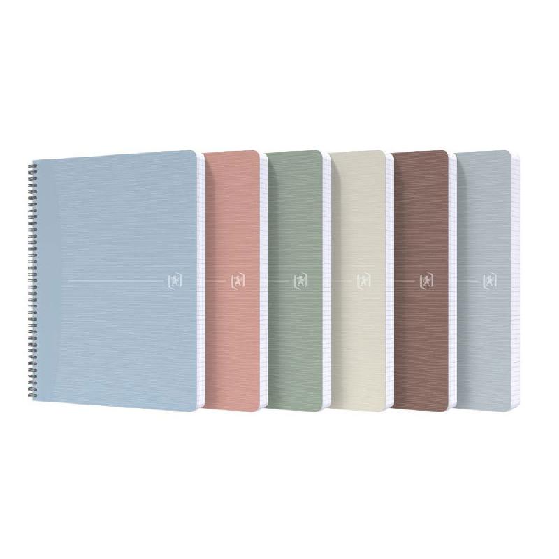 CAHIER A DOUBLE SPIRALE OXFORD MY REC'UP A4 COLORIS ASSORTIES - 5X5 - 180 PAGES - LOT DE 5