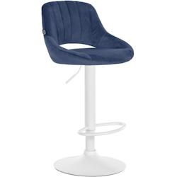 CLP Tabouret de bar Milet velours Bleu/Blanc - bleu textile 322442_0