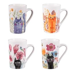 Coffret 4 mugs 35 cl Savannah -  Décoré Rond Porcelaine Table Passion 12.5x7.9 cm - multicolore porcelaine 3106232312953_0