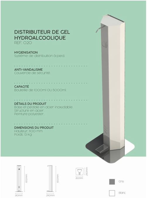 Distributeur de gel hydroalcoolique ref.020_0