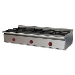 EURAST - Réchaud a gaz 3 feux sur table - 1200x550x280 mm - 17,5 Kw - 33051255 - inox 33051255_0