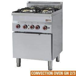 Fourneau 4 feux gaz avec four convection électrique GN 2/3 - Pro 600 - G60/4BFEV6_0