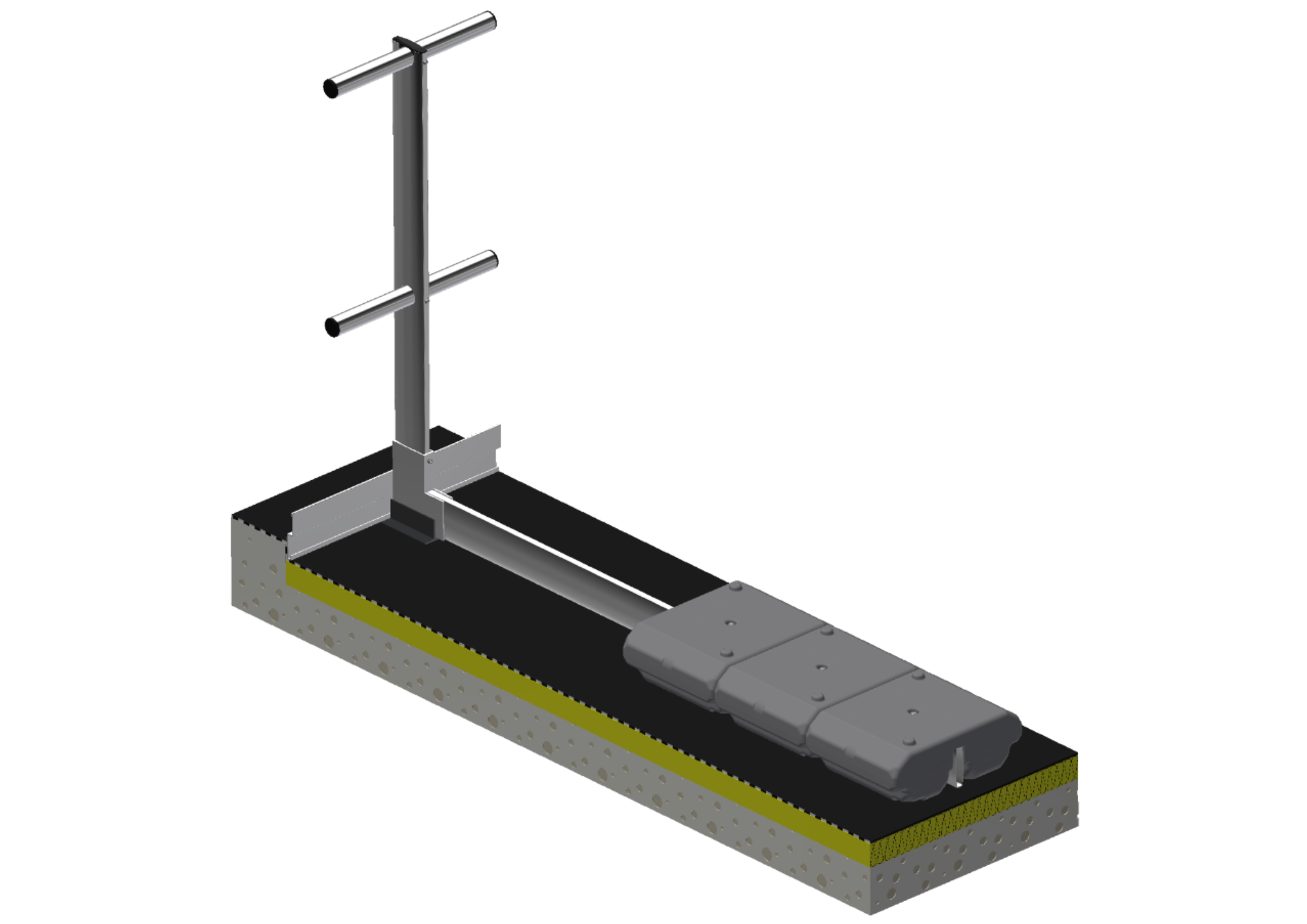 Garde corps autoportant pour toiture terrasse, constitué d'un montant profilé en aluminium - T19 GM_0