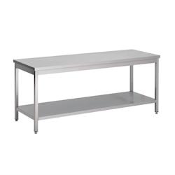 Table Inox Professionnelle avec Etagère Basse - Gamme 600 - Gastro M - l- L120- P60- h85- Inox - inox 0645760658544_0