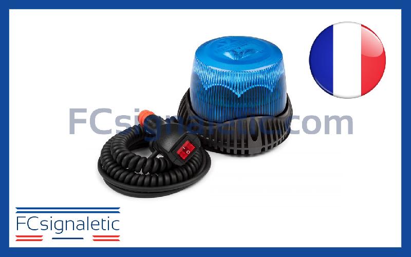 Gyrophare Gyroled M80 bleu embase magnétique prise allume cigare classe 1 STANDBY MERCURA 31652-01_0