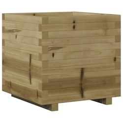 Helloshop26 - Jardinière bac lit surélevé plantes fleurs terrasse jardin 50 x 50 x 49,5 cm bois de pin imprégné marron 02_0037643 - 3000213915242_0