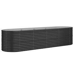 Helloshop26 - Jardinière bac lit surélevé plantes fleurs terrasse jardin de jardin acier enduit de poudre anthracite 02_0039488 - 3000218533434_0