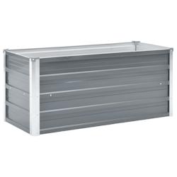 Helloshop26 - Jardinière lit surélevé plantes fleurs jardin acier galvanisé 100 x 40 x 45 cm gris 02_0001085 - 3000074441539_0