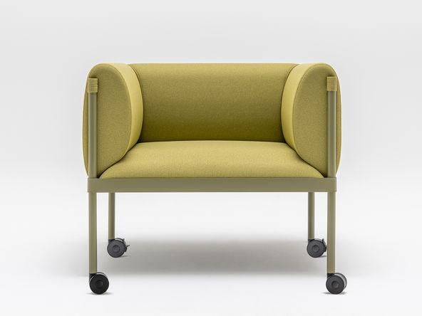 Fauteuil Stilt avec piètement en métal à roulettes_0