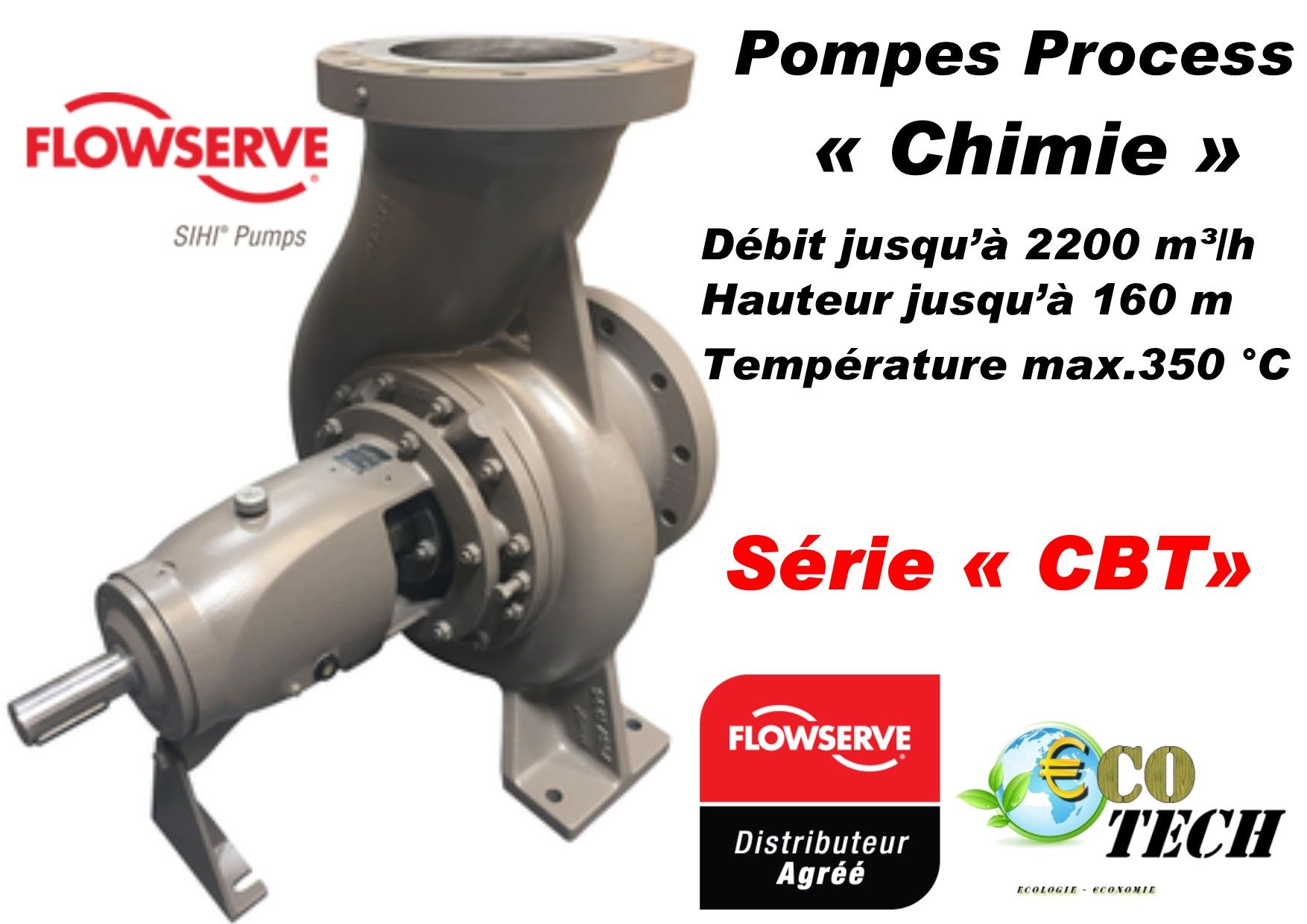 Pompe Flowserve CBT - industrie sucrière, agroalimentaire, stations d’eau usées - monocellulaire, norme DIN EN ISO 2858, jusqu'à 2200 m³/h_0