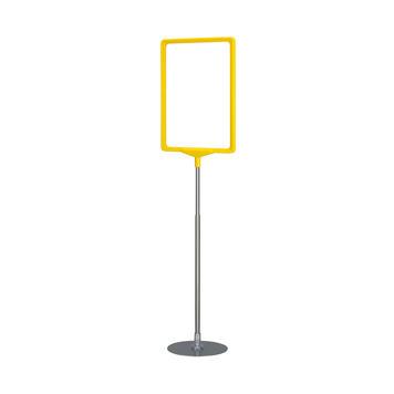 Porte-affiches sur pied série D - A5 - jaune similaire à RAL 1018 - hauteur réglable de 320 à 620 mm_0
