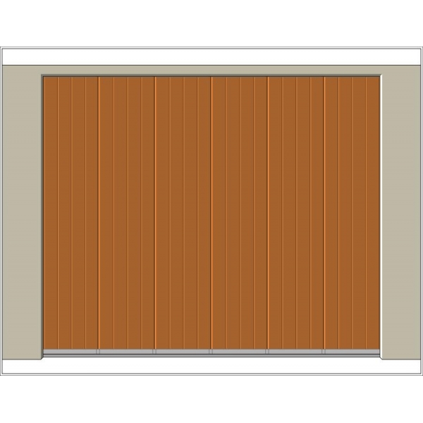 Porte de garage sectionnelle redsea / coulissante latérale / avec portillon et hublot / isolation thermique_0
