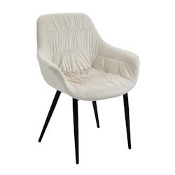 SalesFever Fauteuil | Velours (100% polyester) | L 63 x P 61 x H 81,5 cm | crème - beige multi-matériau 396841_0