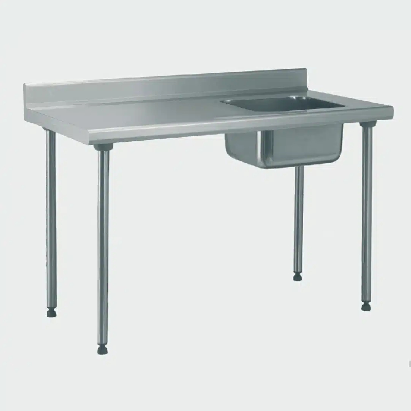 Table du chef TS 15N soudée sans robinet à dosseret bac à droite largeur 700 mm (Longueur, mm: 1600 Réf-404765-44)_0