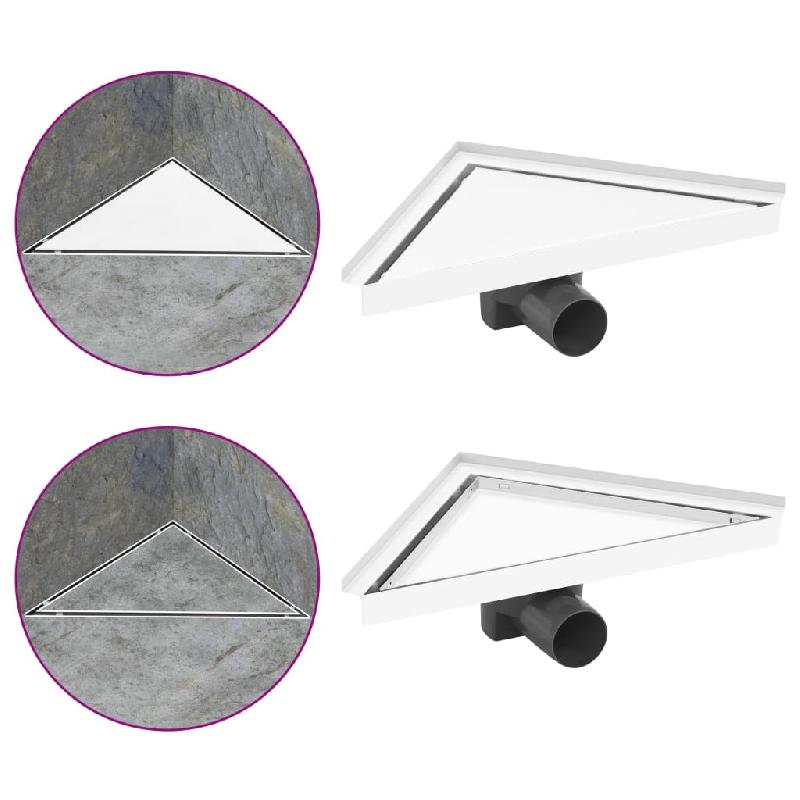 Vidaxl drain de douche 2 en 1 avec couvercle 25x25 cm acier inoxydable 146005_0