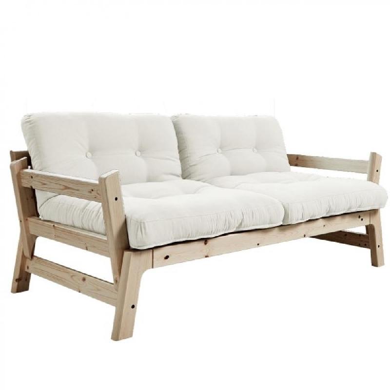 BANQUETTE CONVERTIBLE FUTON STEP PIN MASSIF COLORIS NATUREL COUCHAGE 70*200 CM._0