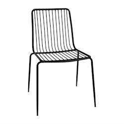 Bolero Chaises de salle à manger en acier inoxydable noir (4 pièces) - FB874_0
