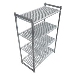 CAMBRO - CBU244872V4-580 - Unité fixe Basics 4ét. Claire-voie (600 kg) - 610 x 1220 x 1830 mm - Graphite Brossé - matière synthétique CBU244872V4-580_0