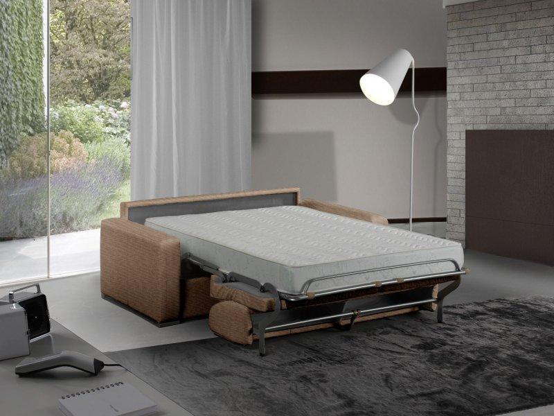 Canapé-lit 3 places MASTER convertible express 140 cm - Tweed cross taupe - Matelas 18 cm inclus_0