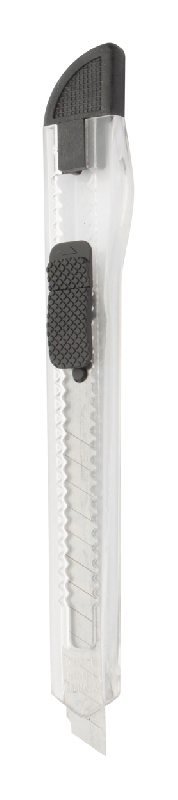 Cutter publicitaire en plastique transparent - couleur noire - poids 11g_0