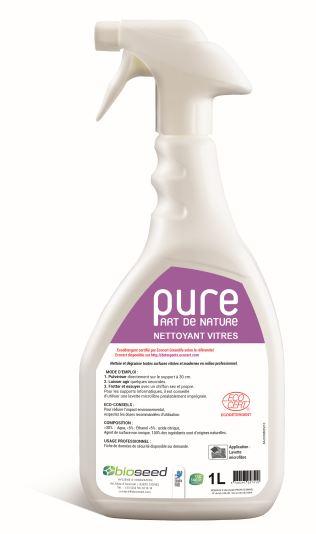 Nettoyant et dégraissant vitres Ecocert* non parfumé 1L - Purevit1 - Élimine salissures et tâches grasses_0
