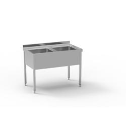 ERATOS Plonge Gamme 700 Aisi-304 18/10 1200X700X850 - 2 Cuves 500X500X300 FGB-127/20 - Acier inoxydable 18/10 FGB-127/20_0
